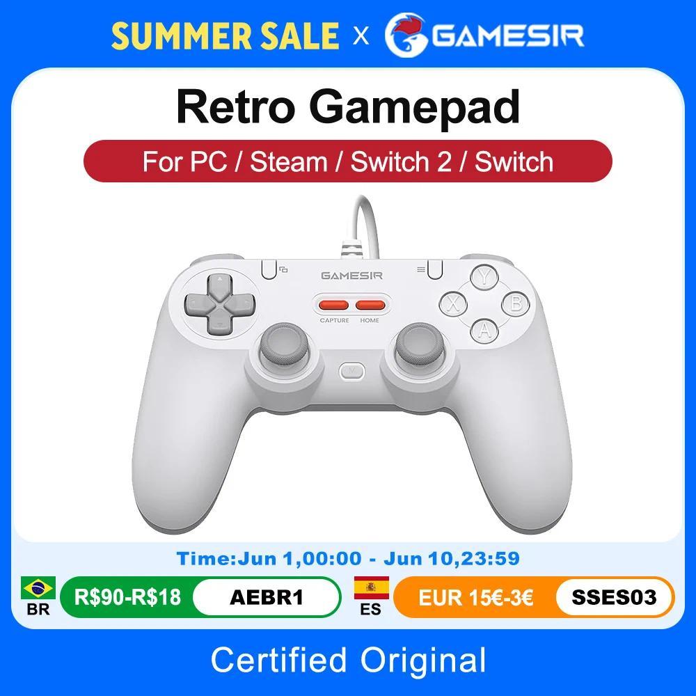 GameSir Retro Wired Gamepads for PC Steam Swit 2/1 Controller Tegenaria Lite Controle Hall Effect st