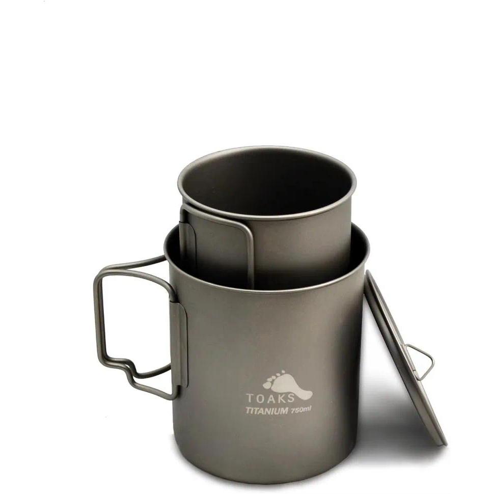 TOAKS Titanium 750ml Pot and 450ml Cup Combo Set, Ultralight Outdoor Tablee Camping Mug Titanium CMB