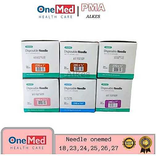 Needle Onemed 18G, 23G, 24G, 25G, 26G, 27G, Harga/Box