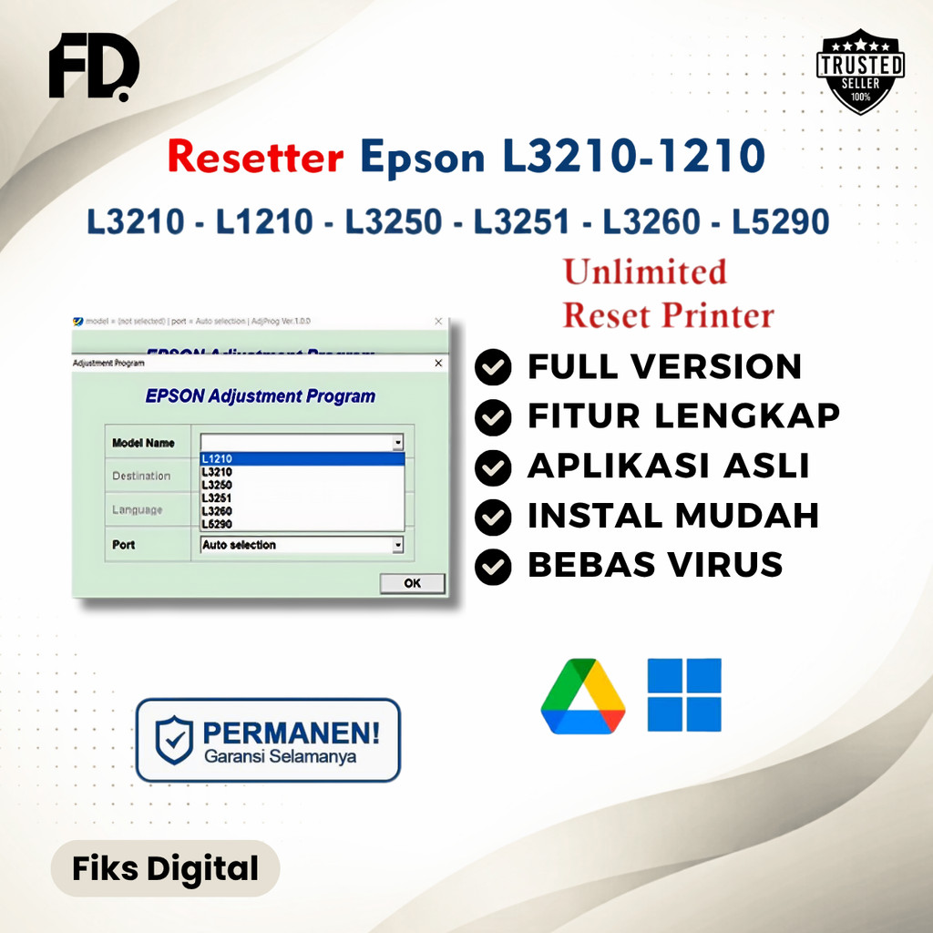 Software Resetter Epson L3210–L5290 Unlimited – Reset Printer Lengkap dengan Video Instalasi