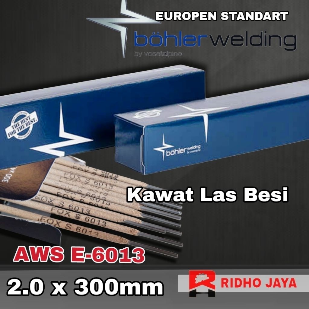 AUPSHOP 2 KG Kawat Las Besi 2mm x 300mm Bohler Welding Electrode Standart Eropa