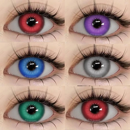 Eyeshare 2 pcs Softlens NEBULA Series Cosplay 14.0mm Red Warna Lensa Kontak Dapat Digunakan Untuk Ri