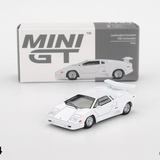 MiniGT 1134 - Lamborghini Countach 25th Anniversary White - Diecast Mobil Model Miniatur Scale Car
