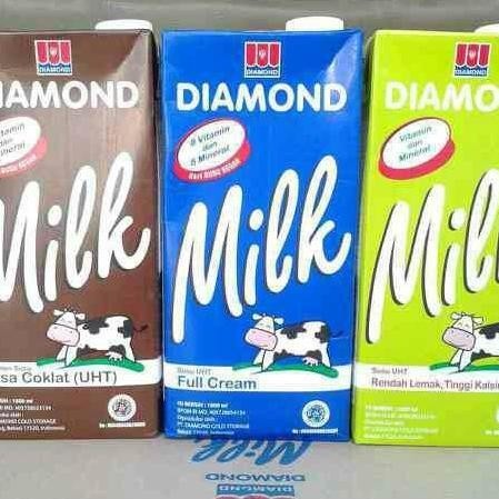 Used- Susu Uht Diamond 1 Ltr X12 Semua Rasa