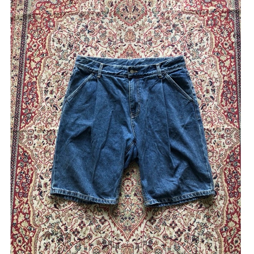 Celana Uniform bridge & Co one tuck denim short pants vintage Denim pants i190