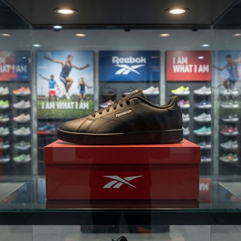 sepatu sekolah reebok hitam polos reebok full black