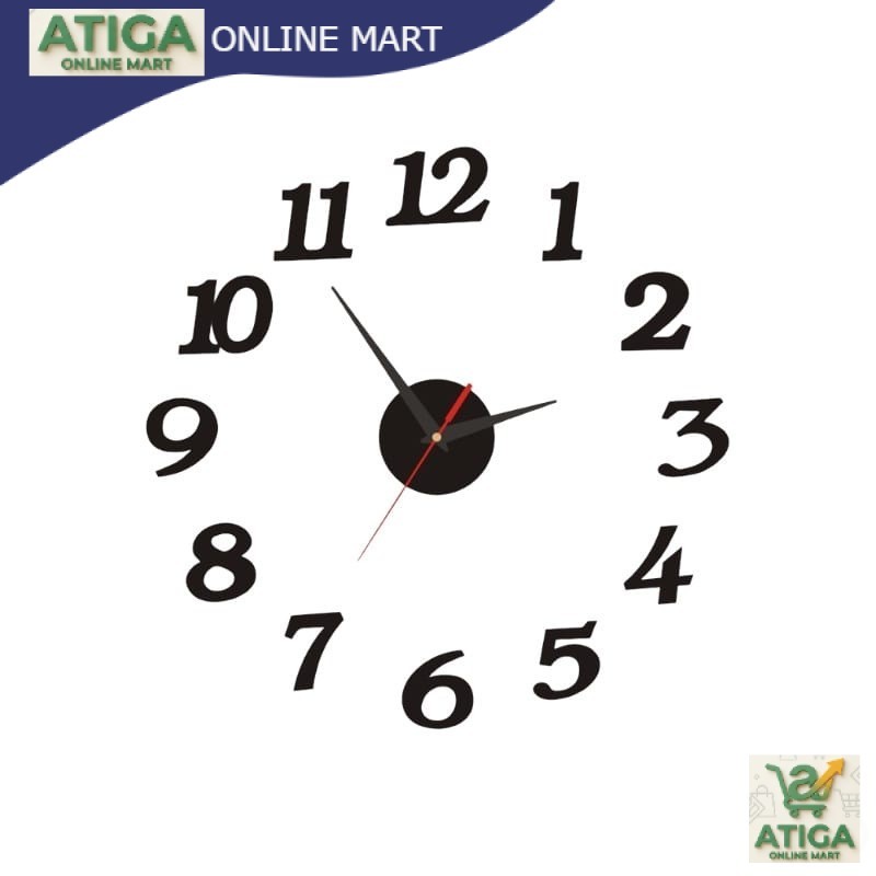 (ATG) Jam Dinding Tempel Tembok Analog 3D - DIY Modern Clock / Jam  Dinding Tembok