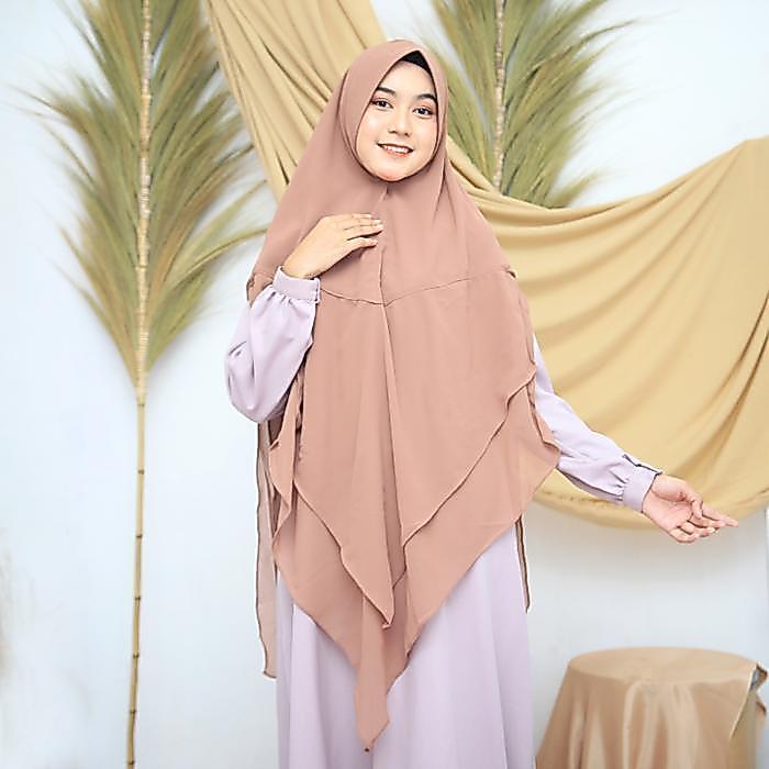 Jilbab Hijab Kerudung Bergo Instan Khimar Anindia Syari Jumbo 2 Layer
