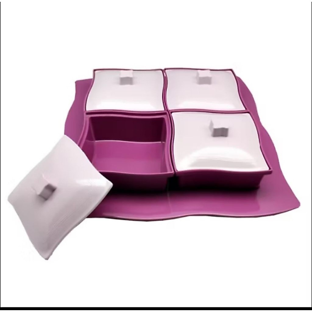 PS1201 Golden Dragon Square Party Set 9 Pcs | Tempat Wadah Saji Makanan tanpa stiker