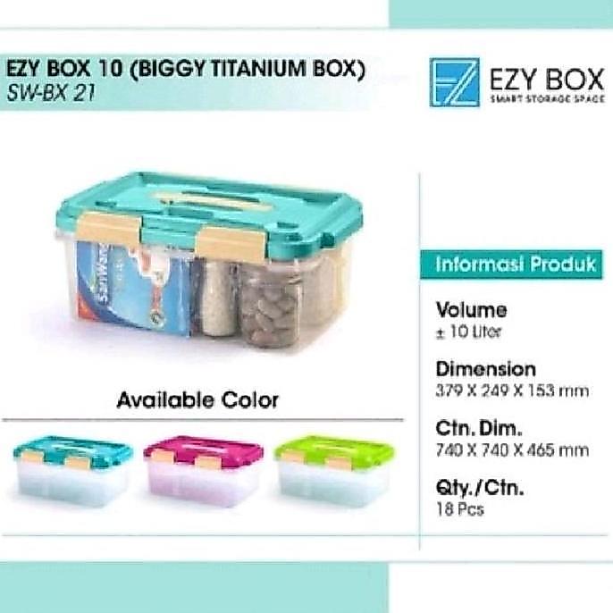 TERLARIS EZY : EZ10 BOX CONTAINER SERBAGUNA 10 LITER EZ 10 STORAGE BOX