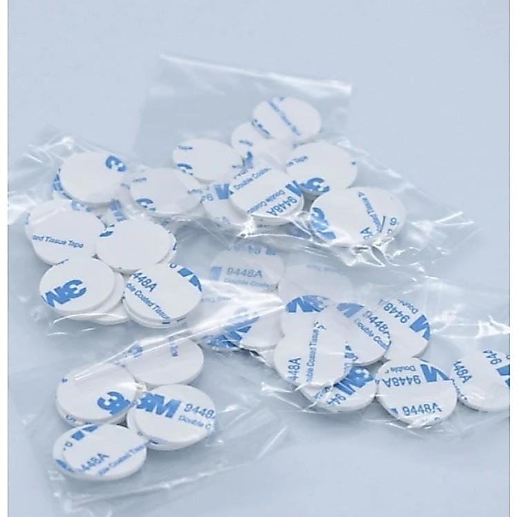 Double Tape Bulat Persegi 3M Busa Putih diameter 3 cm 10 pcs
