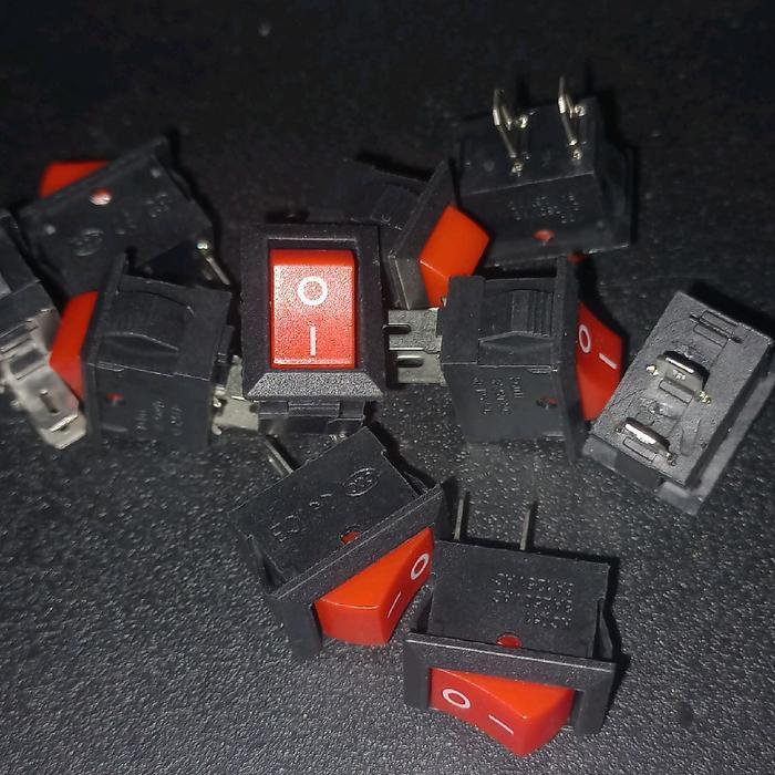 switch on off 1cm kecil mini tanpa lampu 2 pin saklar power kaki 2p merah 1