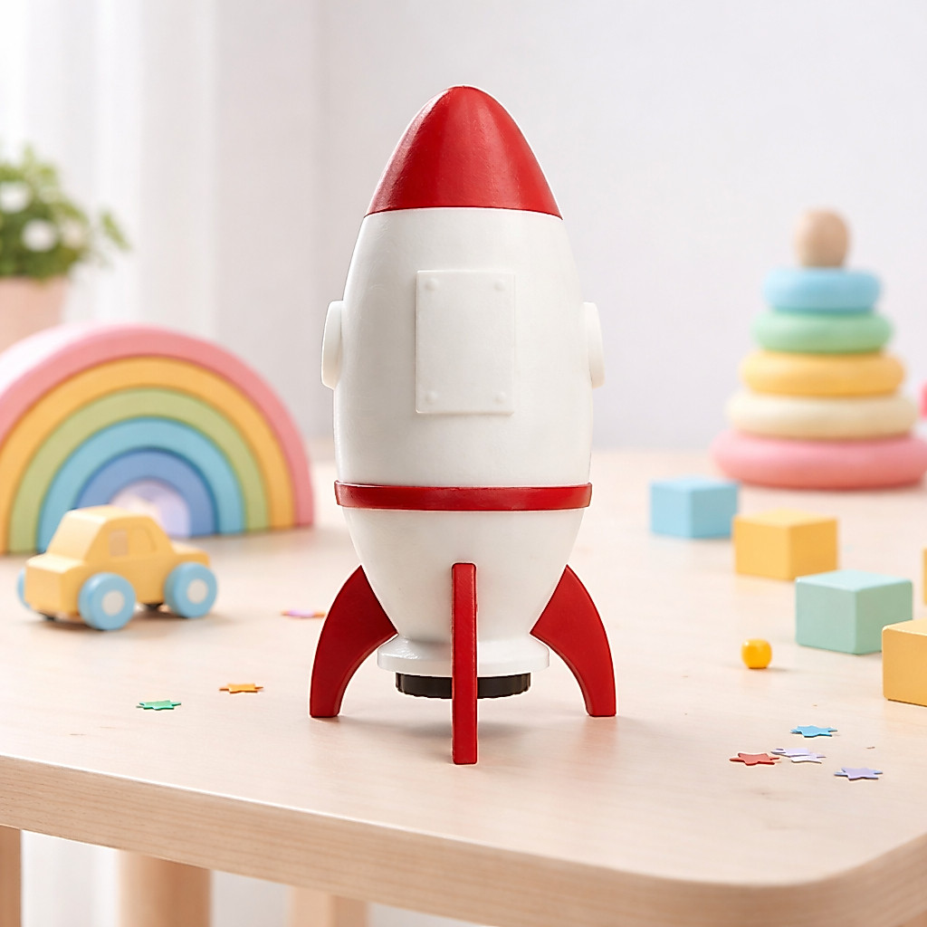 Mainan Edukasi Anak Roket Nussa Rara - 3D Printed Figur Animasi Nussa Rocket Nussa Mainan Roket