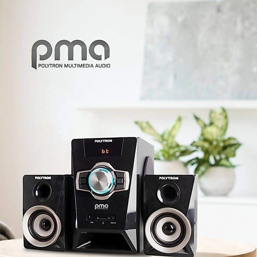Salon Aktif Polytron PMA Speaker Model Baru Hitam Bluetooth USB Original