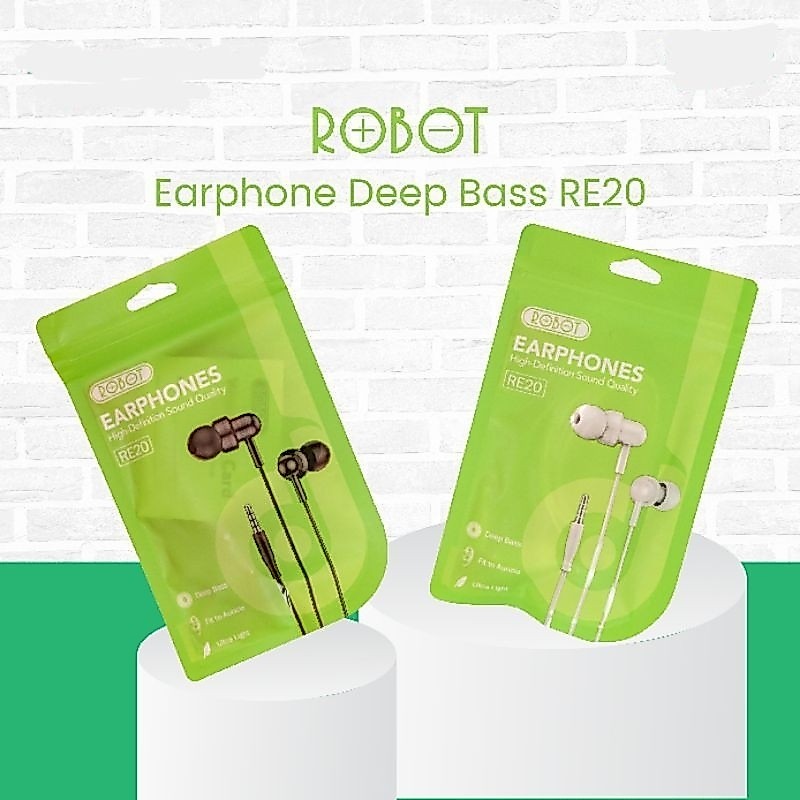 ROBOT earphone wired RE20 / headset kabel ROBOT RE20 original / handfree ROBOT RE20 murah