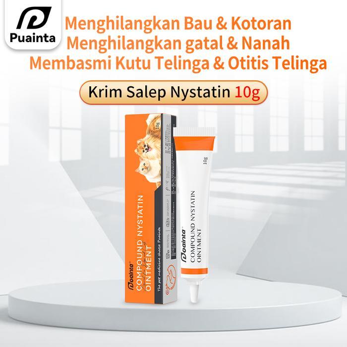 PUAINTA Salep Telinga Kucing Anjing Salep Nystatin Pembersih Kuping Kucing Anjing Mengobati Infeksi 