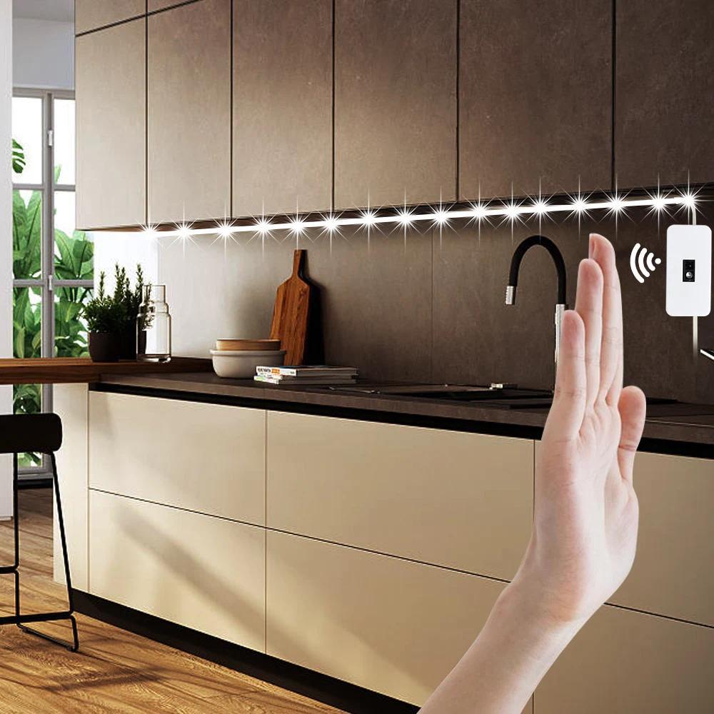 Lampu DC 5V USB Motion LED Backlight TV Dapur LED Strip Sensor Gerakan Tangan ON OFF Lampu dioda den