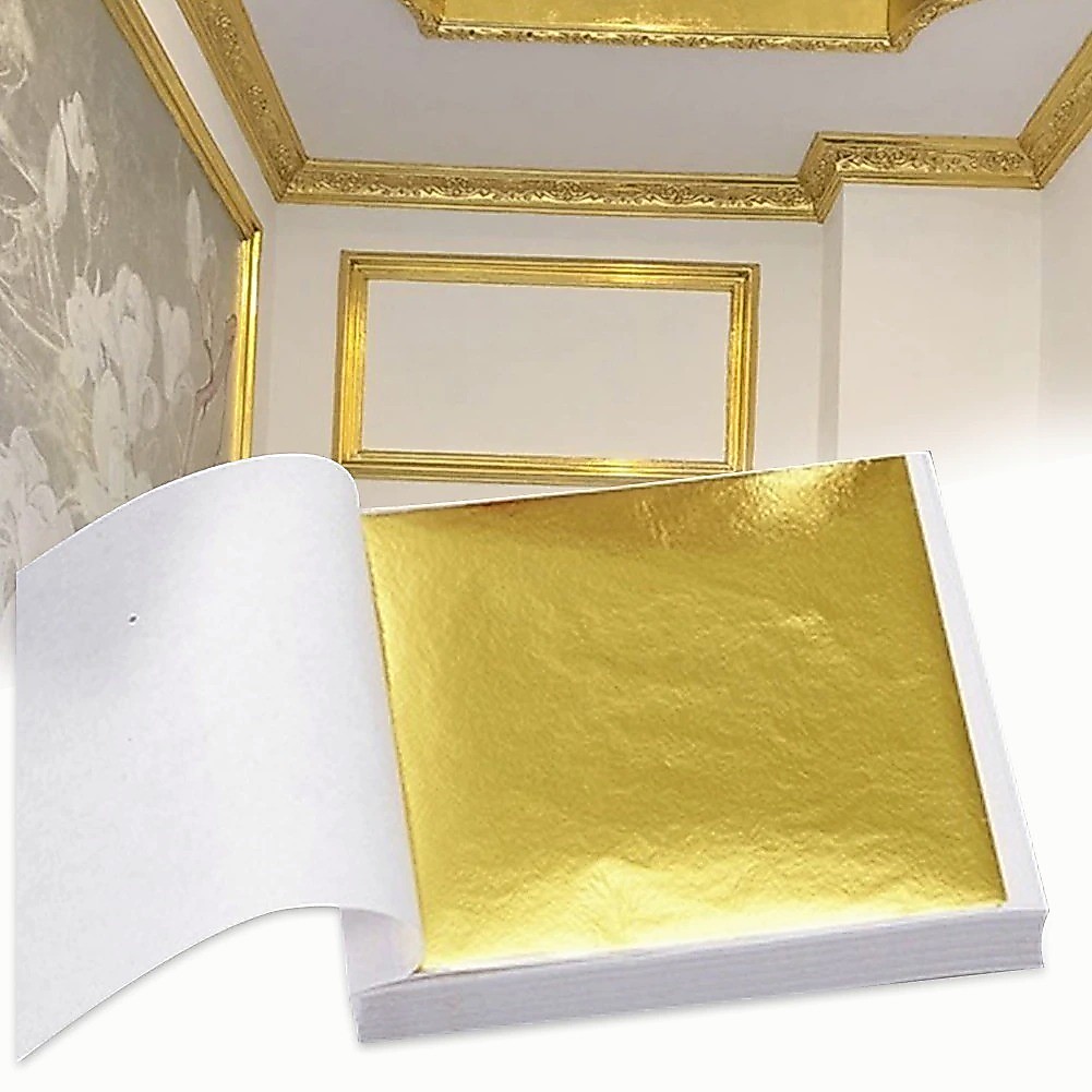 Kertas Foil Emas Gold Foil Paper 100 Pcs Flakes Foil Kertas Foil Emas Gold