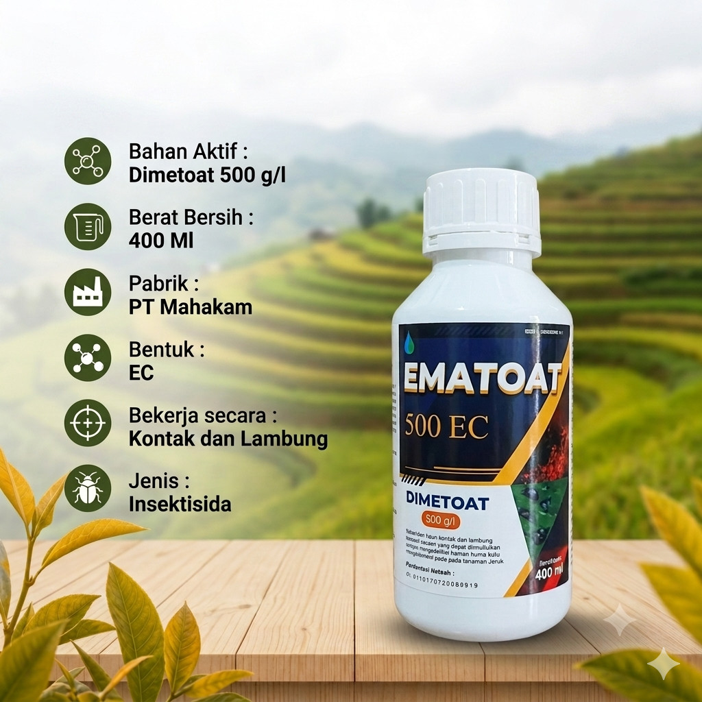 INSEKTISIDA EMATOAT 500 EC 400 ML DIMETOAT 500 PENGENDALI KUTU BERBAU