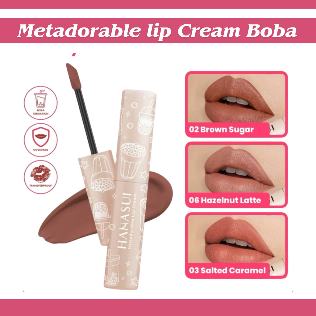 Lip Cream Matte dengan Aroma Boba - Varian Boba Edition 4g