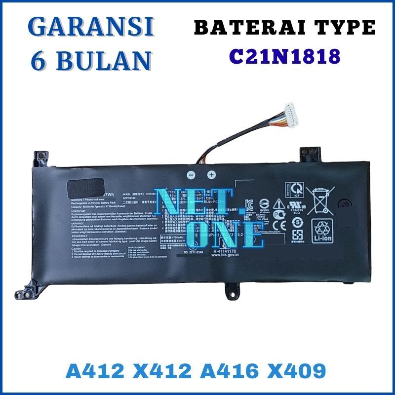 Baterai Laptop  Asus VivoBook A412F A412FL X412FL X412 A412D -NETONE