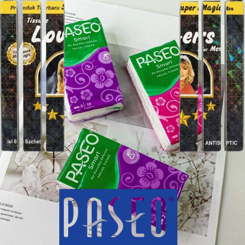 tisu magic lover | dan Paseo Smart Facial Tissue 12 Lembar, Kemasan Motif Bunga, Warna Ungu Merah Mu