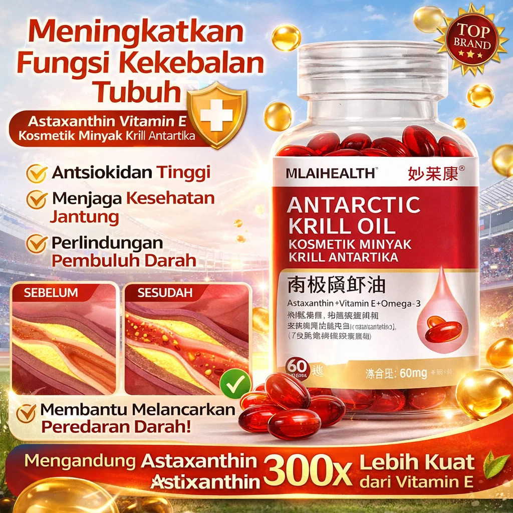 [BESTSELLER] Minyak Ikan Krill Norwegia Impor |Shutong Wuyou Suplemen Omega-3 | Melancarkan Peredara