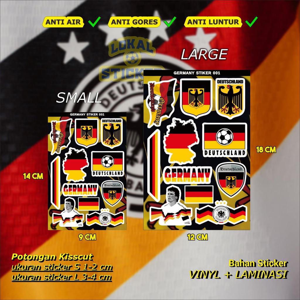 Sticker Timnas Jerman DFB Aesthetic / Stiker Vinyl Kisscut Waterproof untuk Case HP Laptop Helm Moto