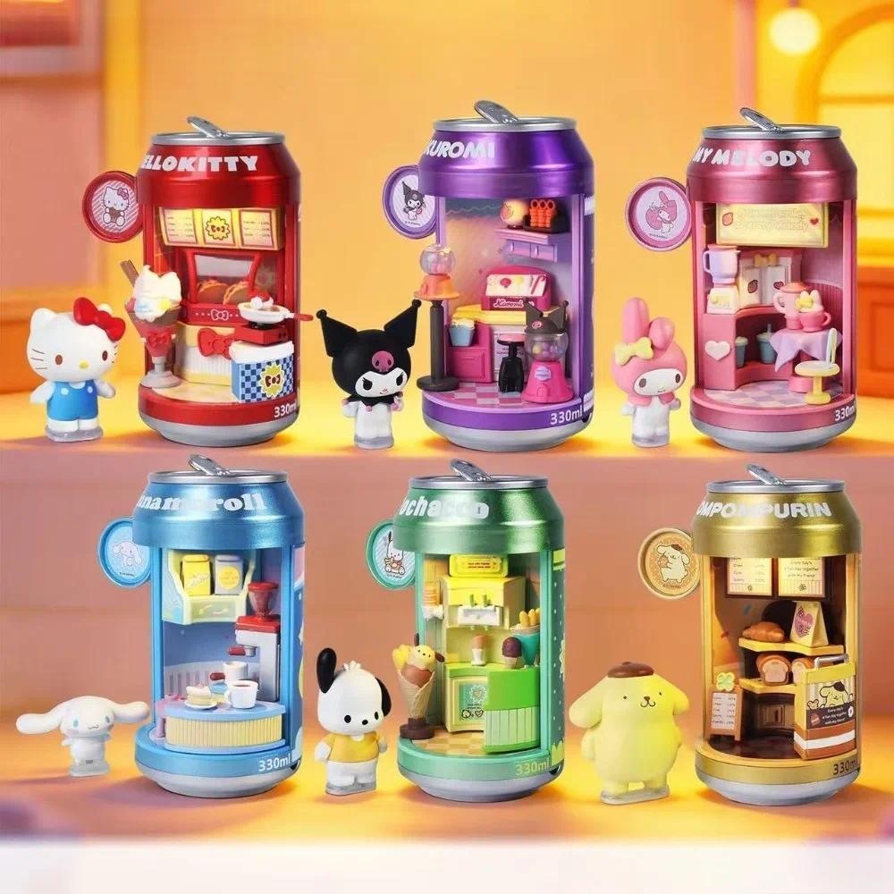 Genuine Sanrio Cinnamoroll Blind Box Soda Can Series Collectible Figure Dessert Shop Street Decorati