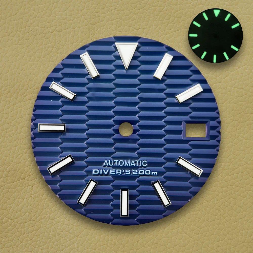 S Logo Dial 285mm NH35 SKX007 Dial Fit NH35/NH36/4R/7S Movement Green Luminous 3/38/42 O'clock Watch
