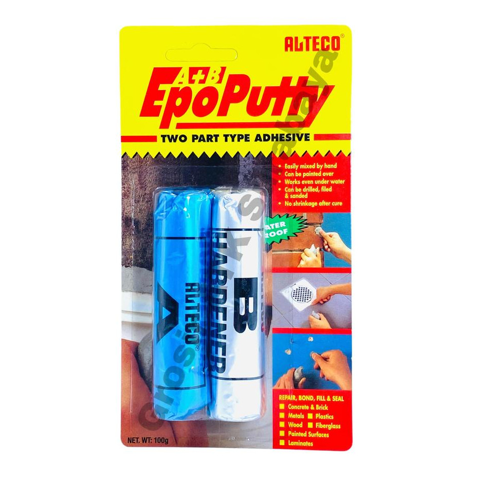 ( DAPAT 1 SET ) LEM EPO PUTTY BESAR 100 GRAM 100 G / Lem Porting Epoxy Waterproof Tahan Panas Lem Ka