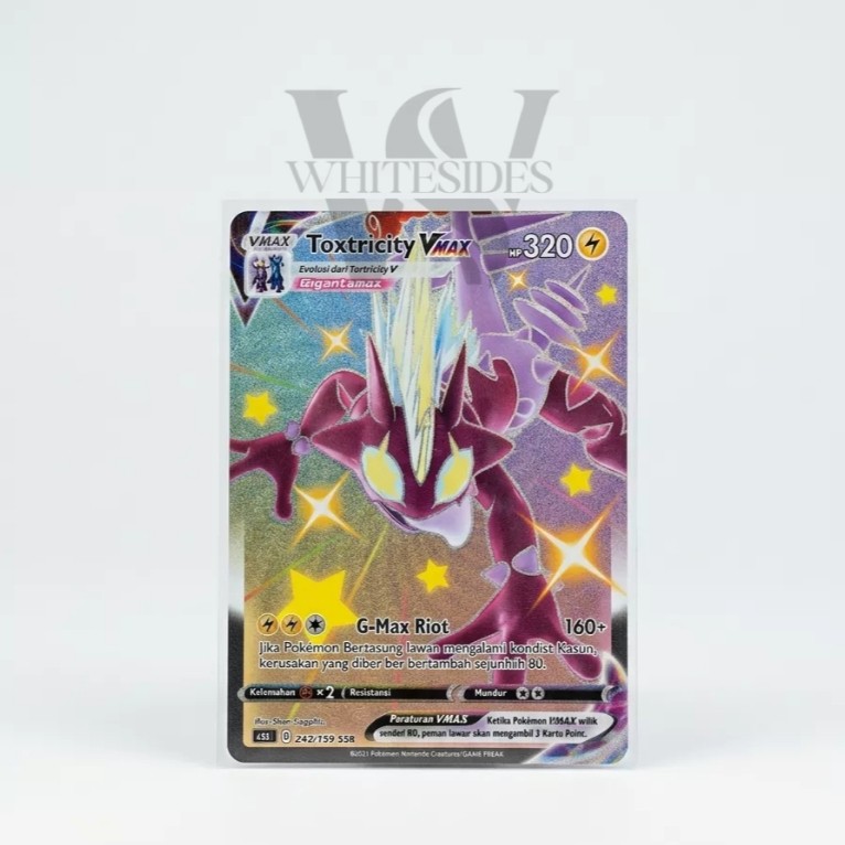 Toxtricity VMax Shiny - SC3A 2021 Pedang & Perisai Koleksi Set A Berkilau Pokemon Charizard Snorlax 