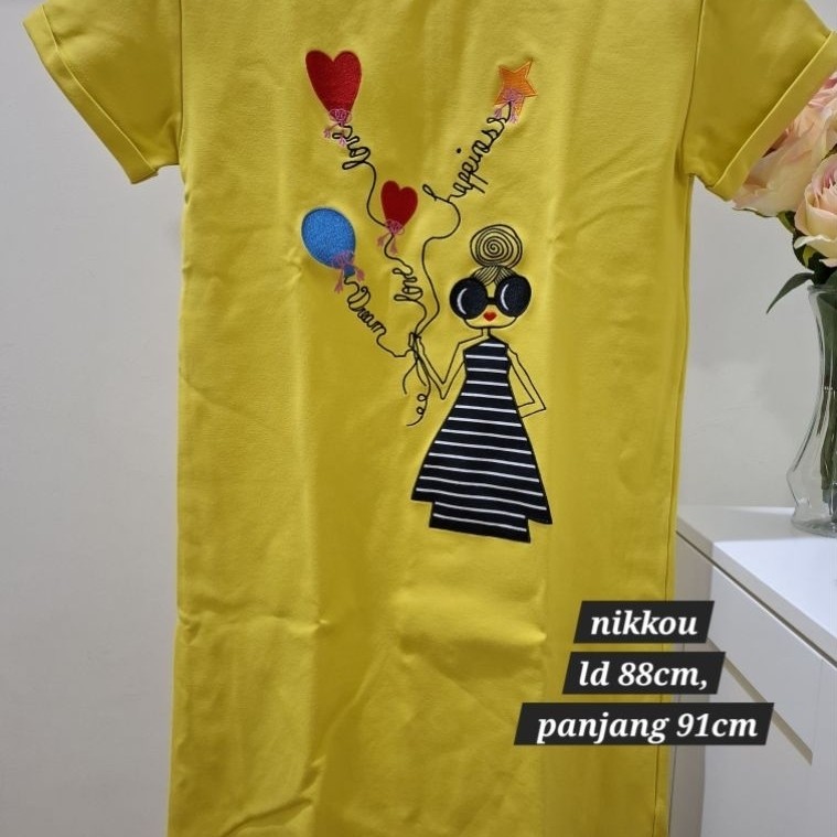 clearance sale dress terusan wanita perempuan merk nikkou ori size S. preloved