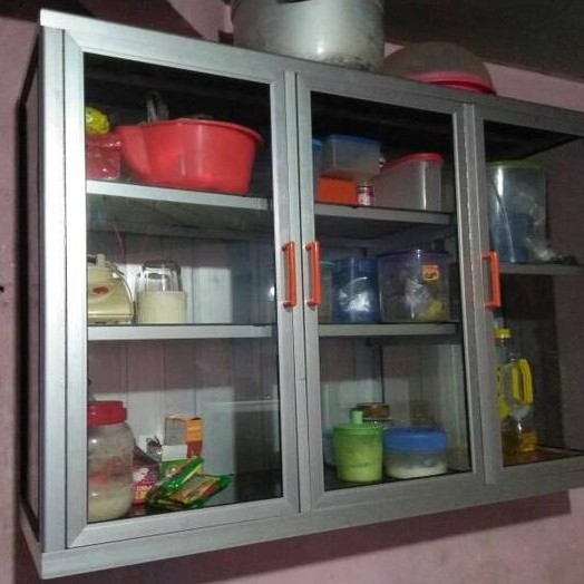 lemari gantung, kitchen set, lemari alumunium, etalase, rak piring