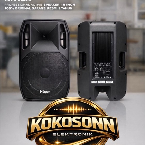 Speaker Aktif HUPER AK 15 A AK15A AK15 A - Daya 400W, Frekuensi 40Hz - 18Hz, Koneksi XLR