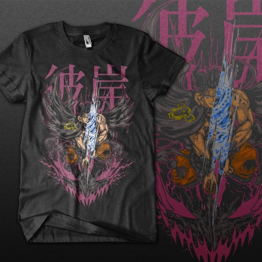Heavyweight Yami Sukehiro Black Clover 230 GSM Tshirt : Kaos Yami Sukehiro Cotton 20s