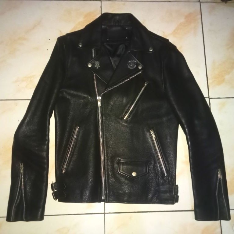 Jalet kulit asli ramones punk vivastudio clasic leather jacket original