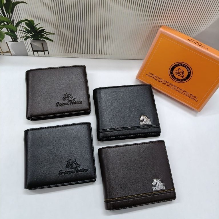 EMPEROR RAIDER Dompet Pria Free Box | Resleting Dalam Bahan Kulit Sintetis PVC