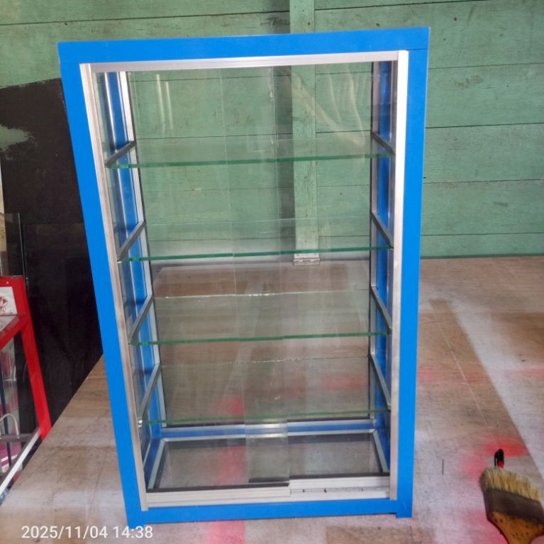 Etalase Rokok Aluminium + Kaca 5mm Ukuran 40x40 Anti Karat Untuk Warung & Konter