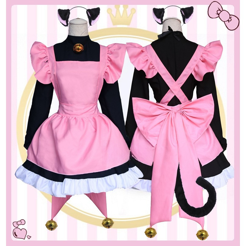 CC-183 kostum neko maid cardcaptor sakura pink cosplay costume uniform