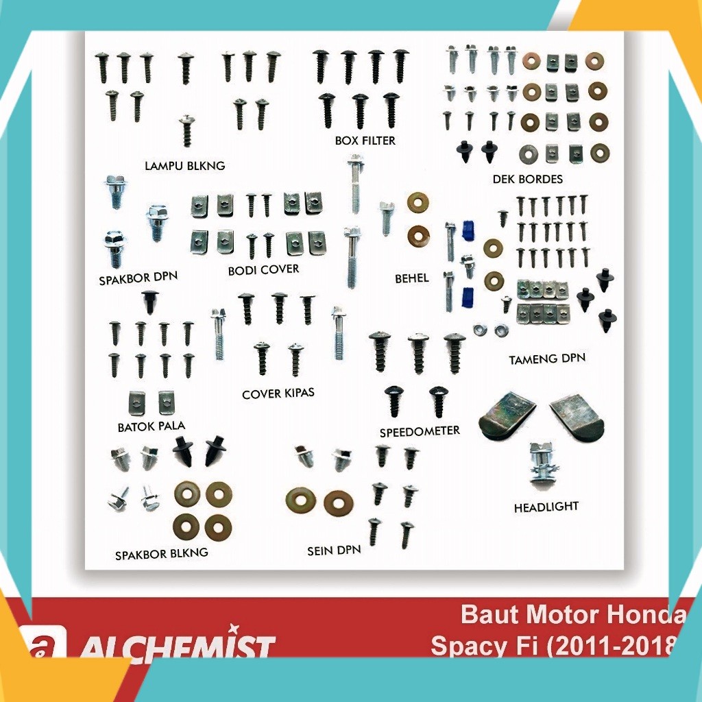 Original  Baut Spacy Fi Full Set / Baud Honda Spacy Fi Full Body / Baut Baud Spacy Fi Fullset Fullbo