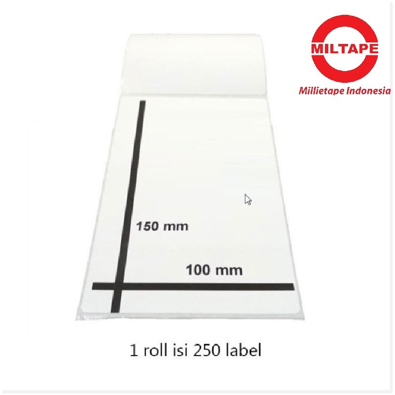 Kertas Thermal 100x150 isi 500 merk MILTAPE Kertas Sticker Thermal A6 Resi JNE JNT Shopee