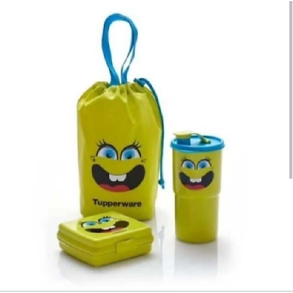 New // Smiley Lunch Set Tupperware