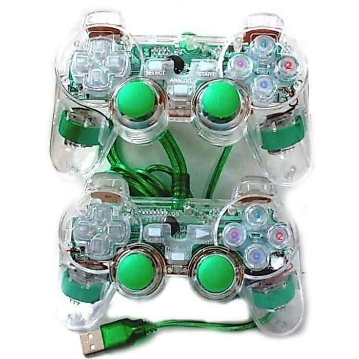 Stik PS PC JOYSTICK PC Laptop Gamepad Double Transparan Usb Eyota DT88