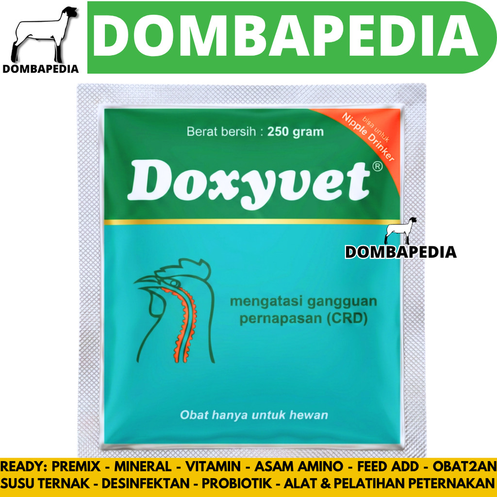 DOXYVET 100 GRAM DAN DOXYVET 250 GRAM MEDION - Obat Ayam Burung Ngorok CRD Flu Infeksi Pernafasan