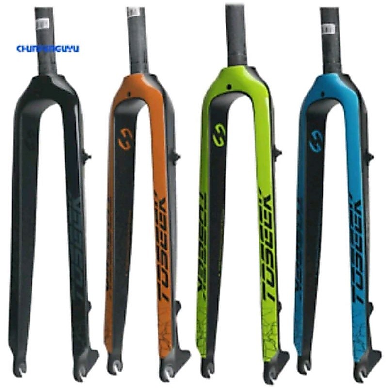 fork rigid carbon Toseek 26 in 27.5 inch 29er 700c Sepeda Mtb bisa hybrid karbon bisa roadbike grave