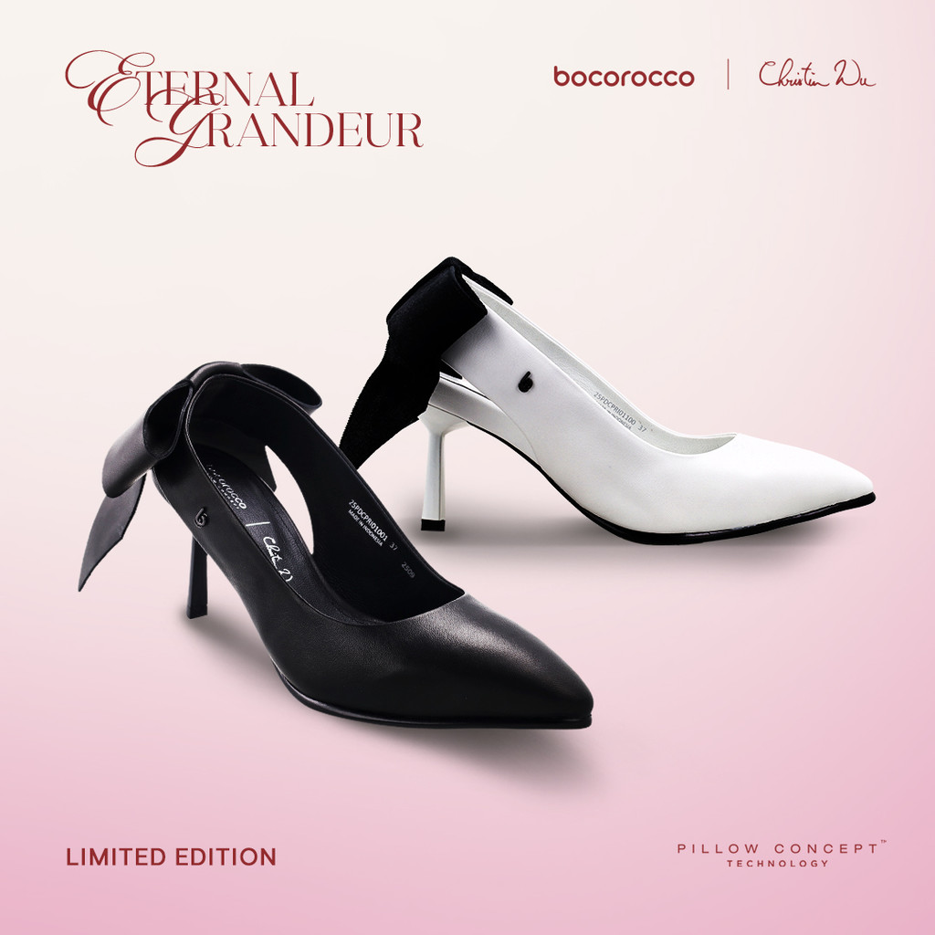 Bocorocco x Christin Wu D. Capri 01 - Sepatu Heels Pump Shoes 7cm Pita Beludru Kulit Kambing - Nyama