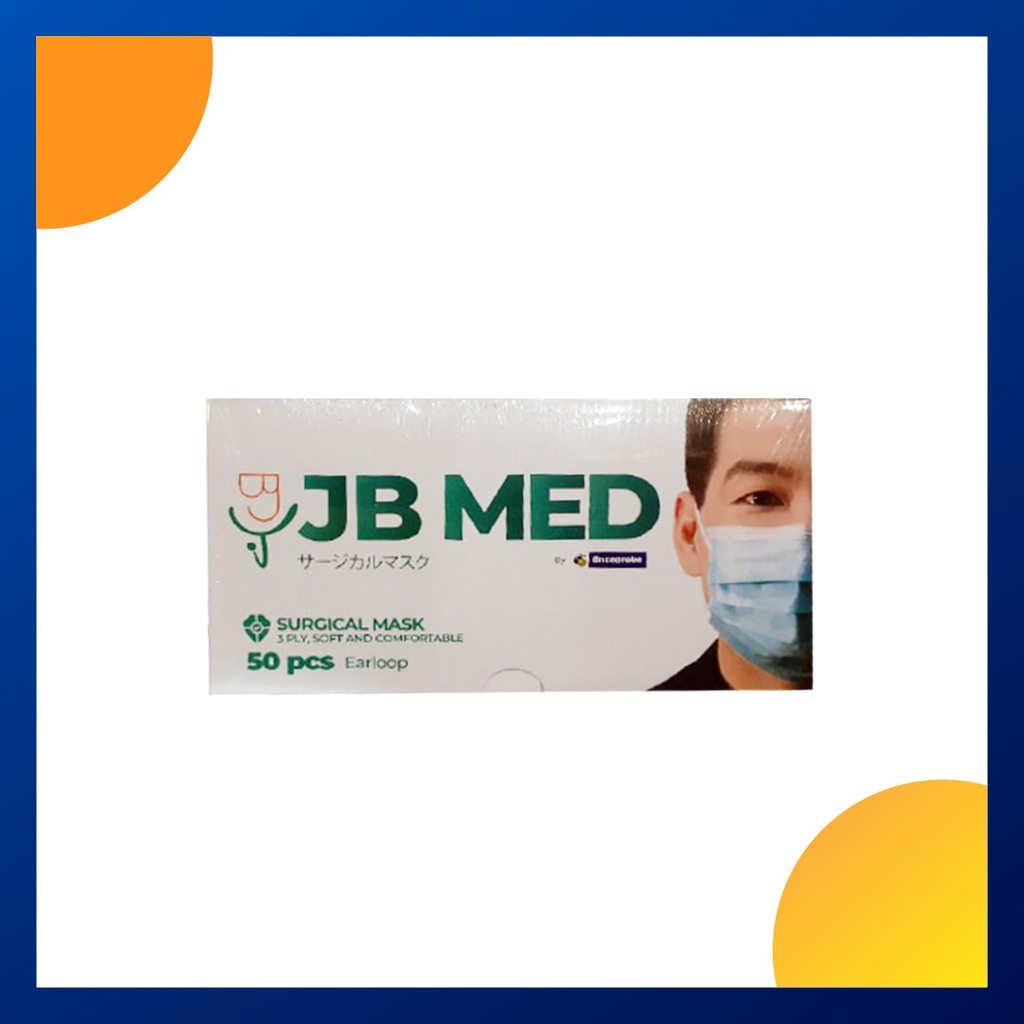 Jb Med 3ply Surgical Mask Earloop Box 50 Pcs
