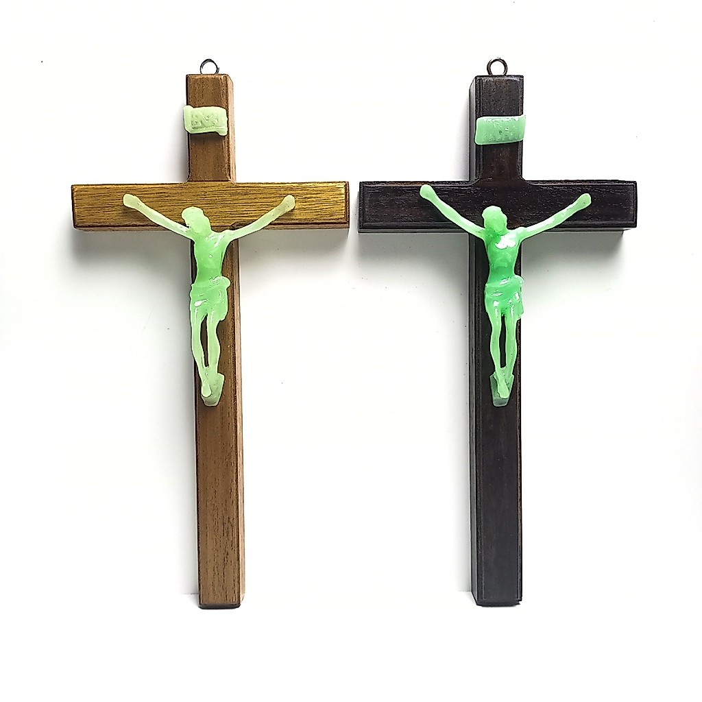 Salib Dinding Korpus Fosfor 25 cm / Salib Fosfor / Salib Tuhan Yesus Dinding / Hiasan Salib Dinding