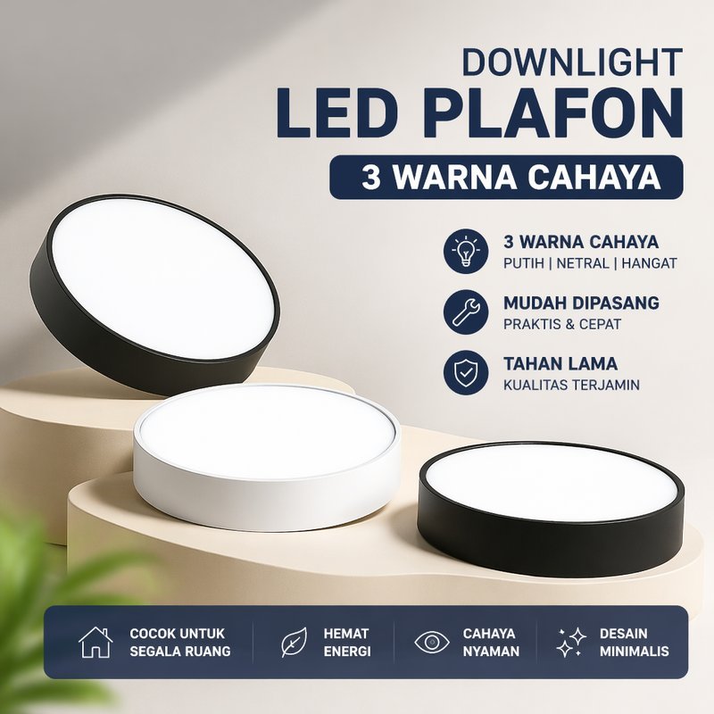 Lampu Downlight Led Plafon Tempel 3 Warna Cob Aluminium Putih Hitam Ruang Tamu Kamar Tidur